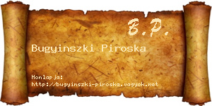 Bugyinszki Piroska névjegykártya